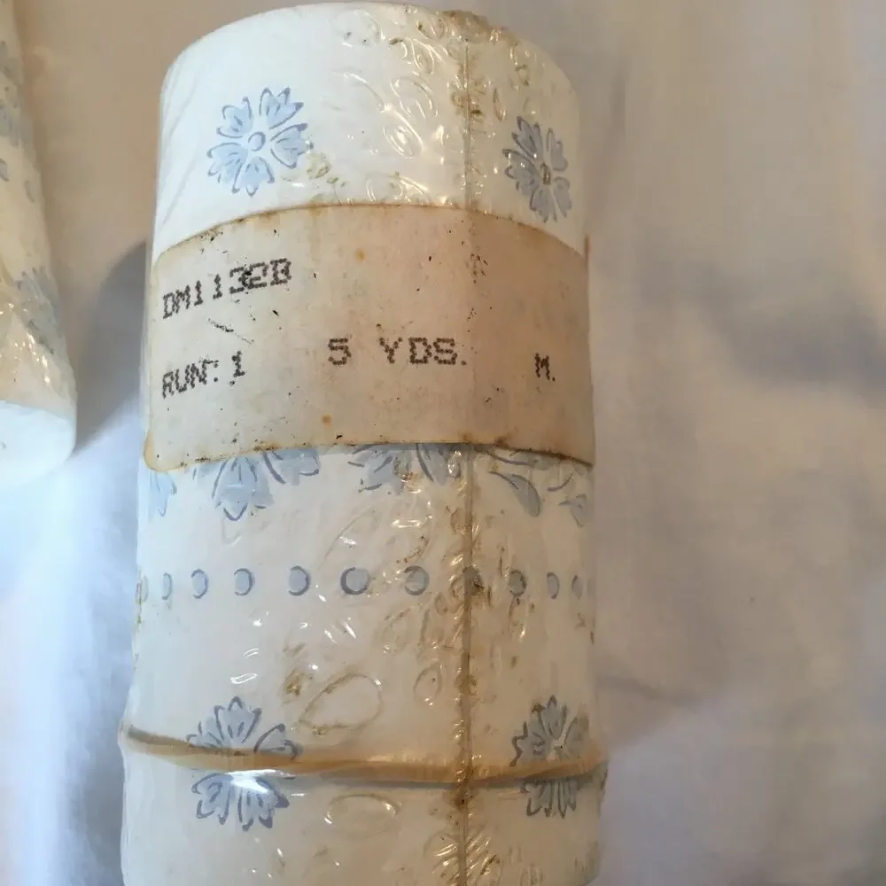 VTG Cottagecore Blue Flower 3.5 Inch Pre-Pasted Border 3 Rolls-5 Yards Each